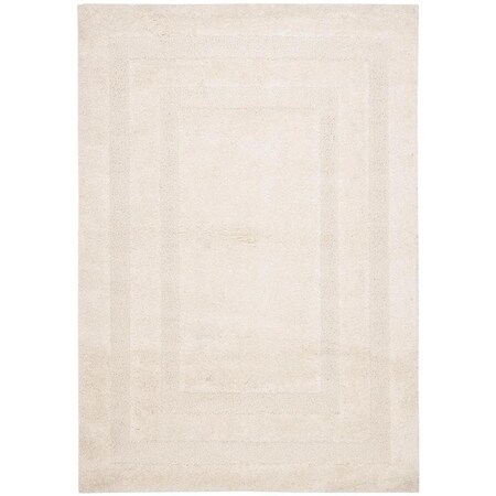 Safavieh 6 x 9 ft. Florida Shag Power Loomed Medium Rectangle Area Rug Creme & Creme SG454-1111-6